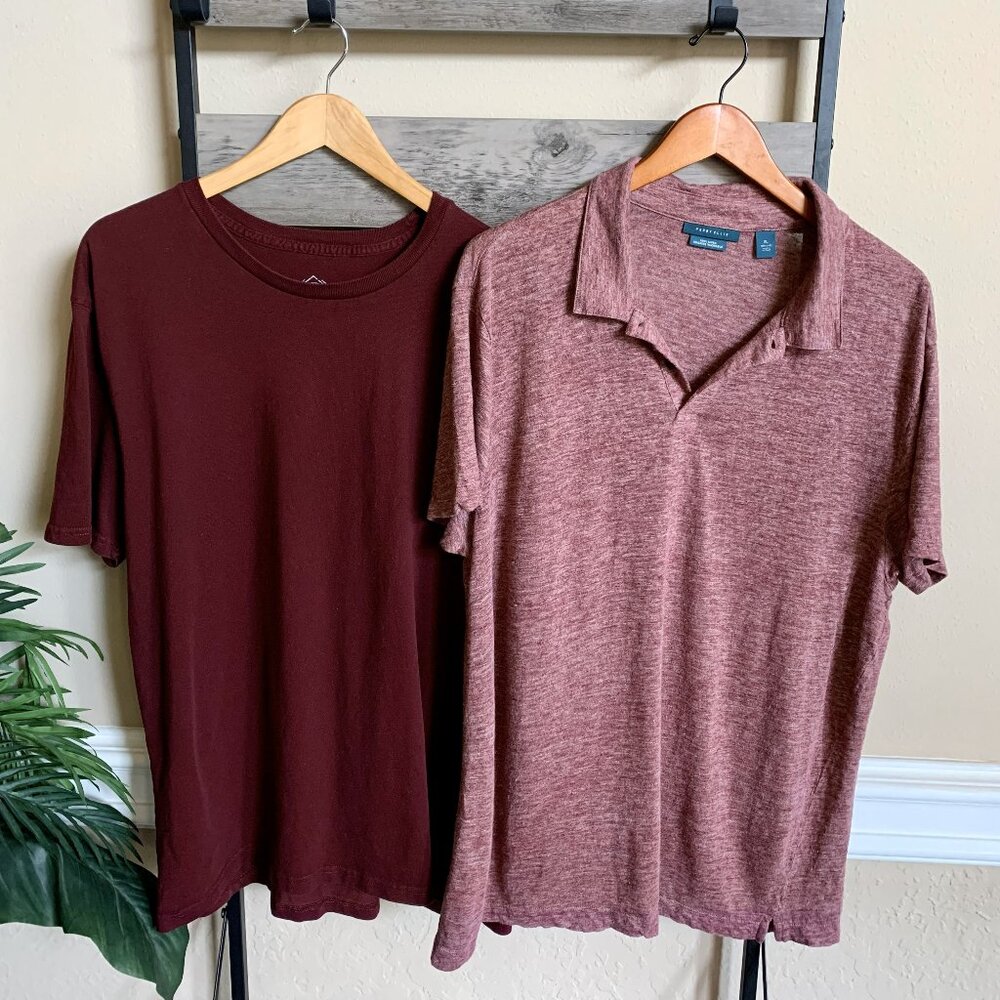 ST JOHN'S BAY & PERRY ELLIS SHORT SLEEVE SHIRT BUNDLE OF 2 / Sizes XL